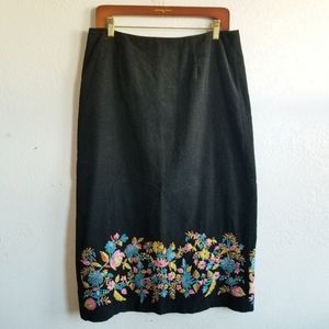 Vintage 90's Russell Kemp Black Corduroy Lined Skirt Size 12